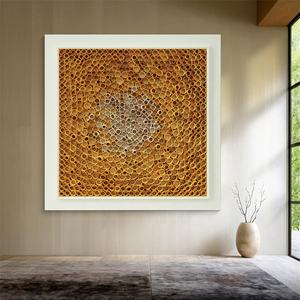 Art mural 3D en <span class=keywords><strong>bois</strong></span> abstrait moderne fait <span class=keywords><strong>à</strong></span> la main, projet hôtelier en gros, œuvre d'art sur toile en papier avec cadre en <span class=keywords><strong>bois</strong></span>, décoration intérieure - Product Image 4