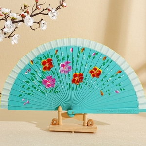 Ventilador de mano de madera de doble cara rojo para espectáculos de danza española, plegable, para escenario, de gran venta - Product Image 6