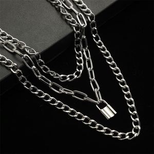 Layered <b>Chain</b> Necklace Neck <b>Chains</b> Lock Pendant Jewelry for Women Punk Choker Padlock Goth Jewelry Grunge Aesthetic Accessories - Product Image 3