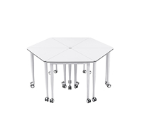 Table de bureau triangulaire blanche, table d'assemblage, mobilier de bureau moderne, table de réunion, formation du personnel