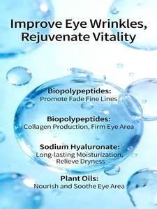 Lotion lissante anti-rides pour les yeux - Peptides raffermissants pour les pattes d'oie et les ridules - Produits de soin pour la peau - Product Image 2