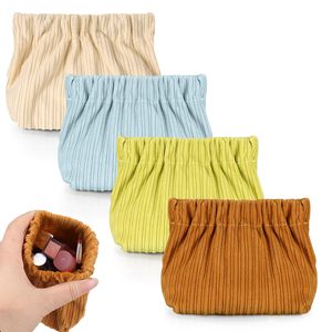 Accessoires cosmétiques portables petit organisateur Popper en velours côtelé sac de rangement <span class=keywords><strong>élastique</strong></span> pochettes de maquillage pour sac à main - Product Image 1