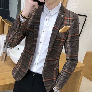 M-4XL hommes élégant mince Style coréen Blazer bouton avant confortable qualité Masculino veste pour mariage usage décontracté Patchwork - Product Image 2