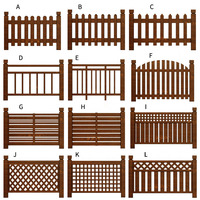 Valla de Madera Carbonizada de Estilo Rústico Anticorrosiva para Jardín Exterior