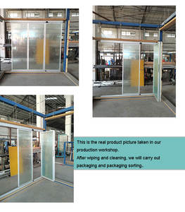 Véranda Aluminium Porte Extérieure Patio Grandes Portes Coulissantes en Verre avec Cadres Panneau de Verre Murs-Rideaux Glissière Bi Fold Porte Cloison - Product Image 5