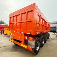 Semi-remorque en acier à benne latérale à 3 essieux de conception européenne Remorque plate-forme à benne basculante pour camion cargo