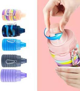 Bouteille d'eau pliable en silicone réutilisable avec bouchon à vis pour la randonnée, le camping, les voyages, design moderne unisexe - Product Image 6