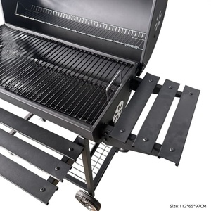 Barbacoa de acero inoxidable comercial para exteriores, tipo Kamado, con mesa, para cocina exterior, ahumador y parrilla de carbón, diseño Donut Boat - Product Image 3