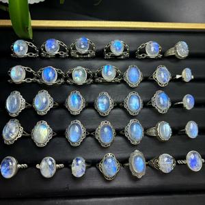 Оптовая продажа: роскошное кольцо ручной работы из серебра 925 пробы с натуральным лунным камнем для исцеляющих украшений, женский свадебный подарок - Product Image 1