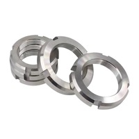 Écrou rond fendu à droite en acier inoxydable 304 de marque QD, finition brute, verrouillage de précision impérial M10-M200
