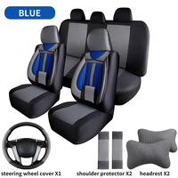Housse de siège auto en Spandex, vente directe usine, lot complet 10 pièces pour 5 sièges, rembourrée avec housse de volant, oreiller appui-tête et protège-épaules