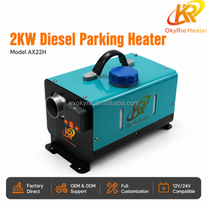 Chauffage diesel horizontal tout-en-un OkyRie AX22H 2KW, mise à niveau automatique de la tension, fonctionnement silencieux pour véhicule et <span class=keywords><strong>tente</strong></span> extérieure - Product Image 1