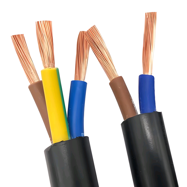 RVV 300/500V Flexible PVC Sheathed Power Cable 2/3/4/5/6/7/8 Core 0.75/1/1.5/2mm² Copper Conductor for Automated Industry