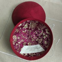 Kippa juive en velours italien de haute qualité, brodée, fabriquée sur mesure, chapeau religieux de luxe pour cérémonie de mariage, vente en gros