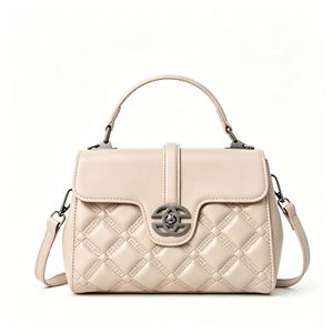 Black Genuine Leather Vintage <b>Women</b> <b>Messenger</b> <b>Bag</b> Quilted Rivet Crossbody Shoulder Purse Large Capacity Waterproof Daily Travel - Product Image 4