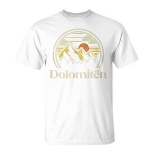 Camiseta de senderismo de las montañas Dolomiten, diseño retro, unisex, talla para adultos - Product Image 1
