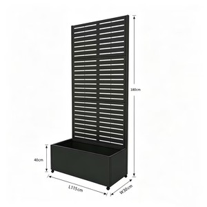 Jardinera Metálica Móvil con Enrejado y Ruedas, Jardinera Elevada para Exteriores con Drenaje, Pantalla de Privacidad - Product Image 5