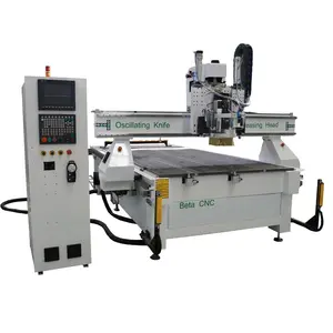 Harga Pabrik Otomatis Linear Alat Changer ATC Kayu Cnc Router Busa Engraving Cutter 1325 Berosilasi Pisau CCD Visi