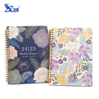 Mode nouvelle impression personnalisée couverture rigide 71 feuilles A5 papier planificateur quotidien spirale métal bobine cahiers école cahier en gros