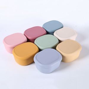 Silicone Food Storage <b>Container</b>, Infant and Toddler Food <b>Container</b>, square Lunch Box, Food Grade, Microwave Safe and Airtight. - Product Image 1