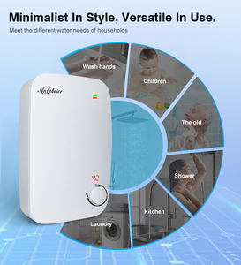 Calentador de agua eléctrico de pared de última generación, 220V 3500W-5500W, con múltiples puntos de conexión, para ducha, agua caliente sin fin - Product Image 5