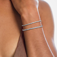 Bracelet unisexe en argent sterling 925 avec chaîne tennis sertie de moissanite taille brillant unique de 2-5 mm, bijoux fins, cadeaux