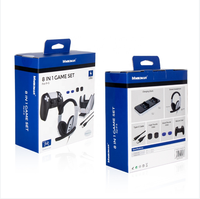 DOBE — ensemble de jeu 8 en 1 Original avec poignées pour manettes PS5, station de chargement, câble de casque, pour contrôleur PS5