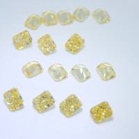 Zircon cubique jaune citron synthétique, pierre précieuse en vrac pour la fabrication de bijoux, 8*6-12*10mm, octogone, effet glace pilée, haute qualité, directement de l'usine