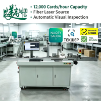 Machine de production automatique de cartes PVC en ligne avec marquage laser UV, identification par code QR et système de contrôle visuel