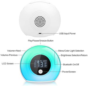 घड़ी डेस्क एलईडी डिजिटल अलार्म घड़ी स्मार्ट रंग परिवर्तन अलार्म घड़ी बच्चों के लिए - Product Image 4