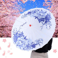 Parapluie chinois japonais en papier à l'huile, cm, pour danse, manche en bois, décoration artisanale de mariage