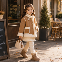 Veste d'hiver pour filles, manteau chaud, vêtements d'extérieur tendance pour tout-petits, style boutique, vente en gros pour enfants
