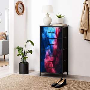 Bonita cómoda para niños, diseño de gatos dibujados a mano, almacenamiento de 4 cajones para sala de estar, dormitorio, decoración del hogar en Stock - Product Image 1