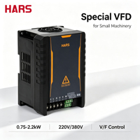 Variateur de fréquence VFD HARS HS110 0,75KW 1,5KW 2,2KW triphasé 220V 380V AC, commande V/F, pour petites machines industrielles