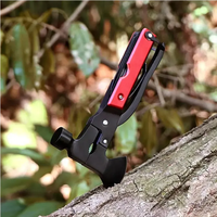 Multitool Camping Marteau Hache Randonnée Urgence Survie Multitool 16 en 1 avec Mini Couteau Pliant Scie Tournevis Hachette Plier