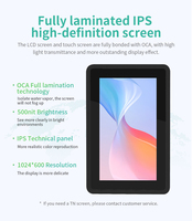 Écran LCD embarqué intelligent IXHUB Android Linux 7 pouces IP65 étanche pour hôtel, robot, borne interactive, tablette PC