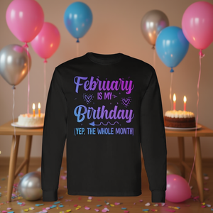 Maglietta a maniche lunghe per tutto il mese di febbraio, il mio mese di compleanno - Product Image 3