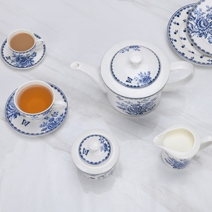 Vintage Blue Dinnerware Set Porcelain Tableware Dinner Set Plates Sets - Product Image 2