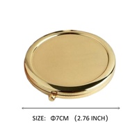 Miroir compact en métal personnalisé, miroir de poche rond de 7 cm avec logo personnalisé pour les commandes en gros