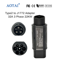 Adaptateur de chargeur de véhicule électrique AOTAI Type 2 vers Type 1 (J1772/Prise factice) 32A 7,4 kW Neuf