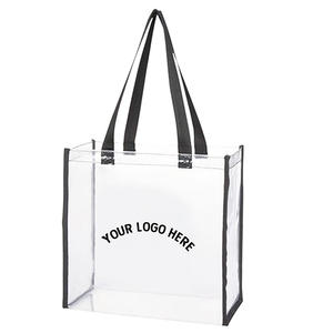 Оптовая продажа, прозрачная пляжная сумка с принтом логотипа, рекламная Подарочная сумка для покупок, прозрачная виниловая сумка из ПВХ для женщин и мужчин - Product Image 2