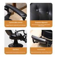Fauteuil de Barbier Métallique Haut de Gamme Rétro Luxe Léger Personnalisé en Usine avec Inclinaison et Rotation à 360 Degrés, Hauteur Réglable pour Salon de Coiffure