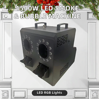 YINUO Projecteur LED à faisceau RGBW 1500W 2 modes, Machine à fumée et bulles 3-en-1 avec effets DMX/Télécommande IP20 en fer poli pour Mariage et DJ