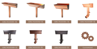 Accessoires de gouttière en cuivre sur mesure pour toiture, type K, avec support de fixation