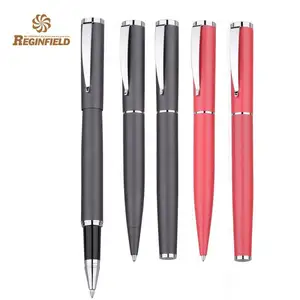 Lacquer finish aluminum barrel Promotional Metal Ball pen And Roller pen Set For Business Gift ODM OEM