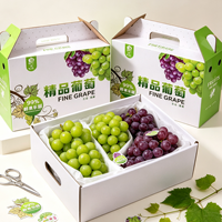 Boîte en papier recyclable personnalisée pour fruits (poire, banane, fraise) avec doublure et poignée, matériaux recyclés de luxe