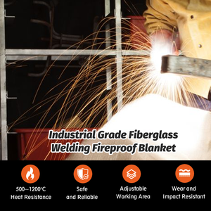 Tessuto in fibra di vetro resistente 1m * 1m spessore 0.7mm isolamento termico industriale e coperta di saldatura e coperta antincendio - Product Image 5