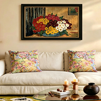 Housse de coussin imprimée en polyester, housse de coussin décorative pour canapé