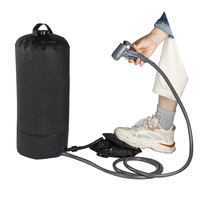Kit de douche solaire 11L (3 gallons) portable pour camping et randonnée, sac de douche chauffé par l'énergie solaire, chauffe-eau instantané en PVC, sac à dos