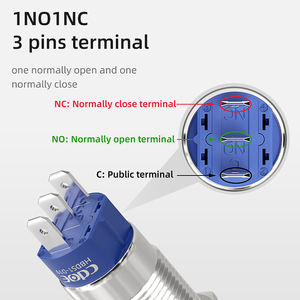 中国IP67 19毫米22毫米10A工业机械金属电源控制按钮瞬时闭锁开关 - Product Image 4